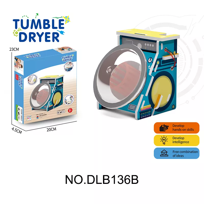 DLB136B DIY 3D Puzzle Science Experiment KitWashing Machine (Spin Dryer) EPS Foam Board
2×1.5V AA (Batteries not included)